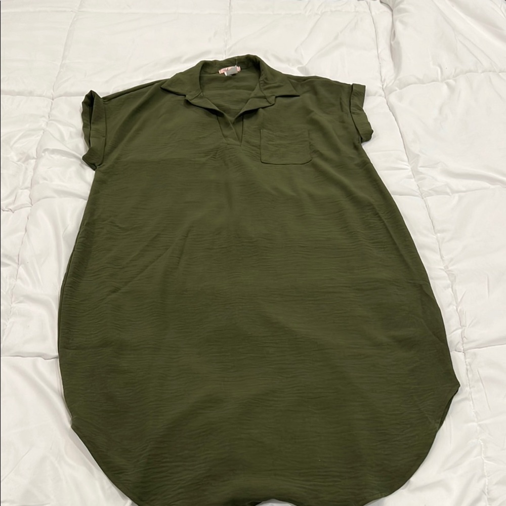 Olive Green Casual Maternity Dress by Rubee